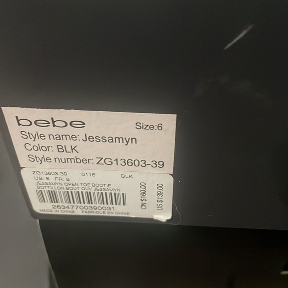 bebe Jessamyn Open Toe Bootie Heels Size 6 - Picture 8 of 8